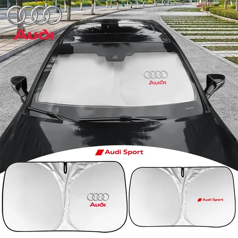 Auto Windschutzscheibe Faltbare Sonnenschutz Visier Abdeckung UV Reflektierende Auto Sonnenschirm Schutz Abdeckung für AUDI SPORT SLINE A3 A4 A5 A6 A7 A8