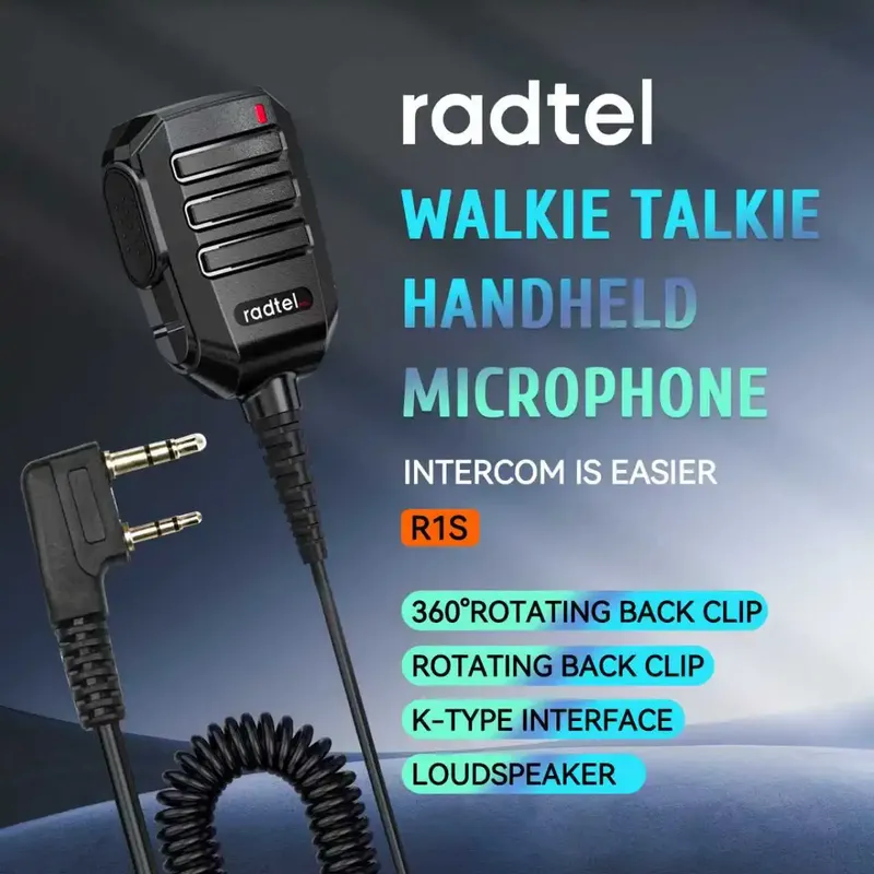 Radte R1S Lautsprechermikrofon mit 360° °   Drehbarer Gürtelclip-Lautsprecher für Radtel RT-4D RT-493 RT-860 RT-900 RT-910 RT-910B