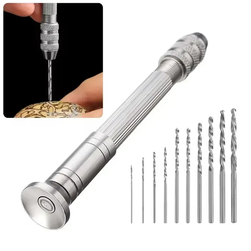 0,8-3,0mm Mini Hand Bohrer Holzbearbeitung Werkzeuge Bohren Dreh Werkzeug Manuelle Twist Bohrer Uhrmacher Pin Vice Uhr reparatur Werkzeuge