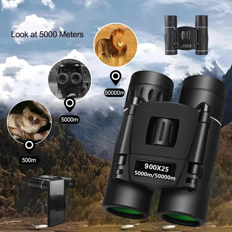 900 x 25 Mini-Fernglas, leistungsstarkes BAK4-Prisma, wasserdicht, für Reisen, Vogelbeobachtung, Outdoor-Sportarten