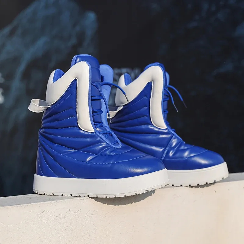 Herren-Schneestiefel für den Außenbereich, kältebeständig, warm, faltige Herrenstiefel, weich, rutschfest, verschleißfest, Sohle, modisch, dicker Boden, lange Stiefel
