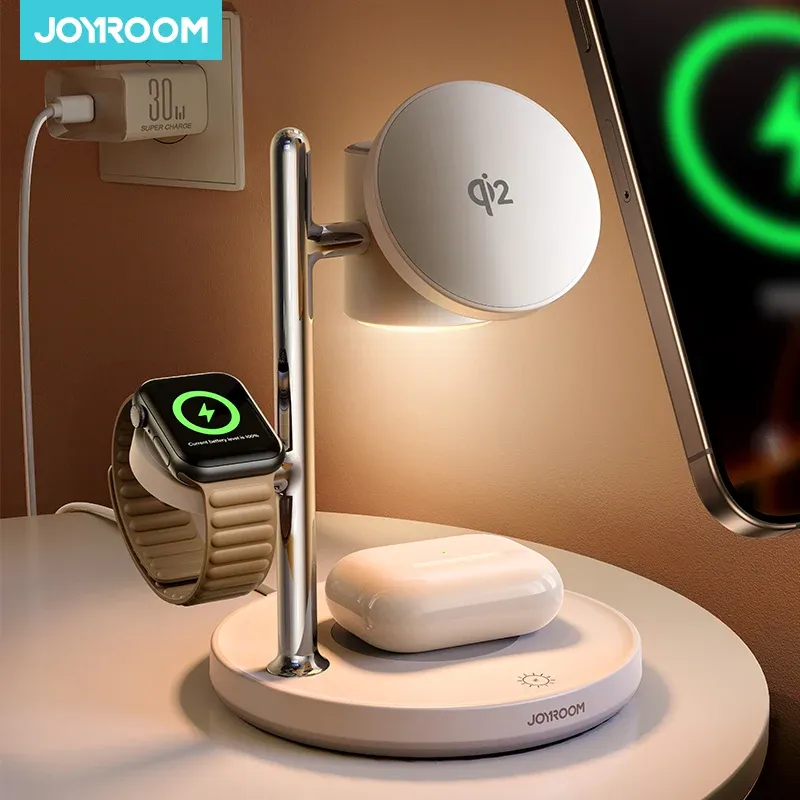 Joyroom Qi2 Magnetische Ladestation für Apple Schnelles kabelloses Ladegerät für iPhone 17 16 15 Pro Max für iWatch für AirPods JR-W23