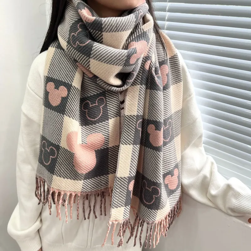 2023 luxus Winter Kaschmir Schal Frauen Neue Design Warme Pashmina Lange Quaste Schals Weibliche Druck Schal Dicken Foulard Bufanda