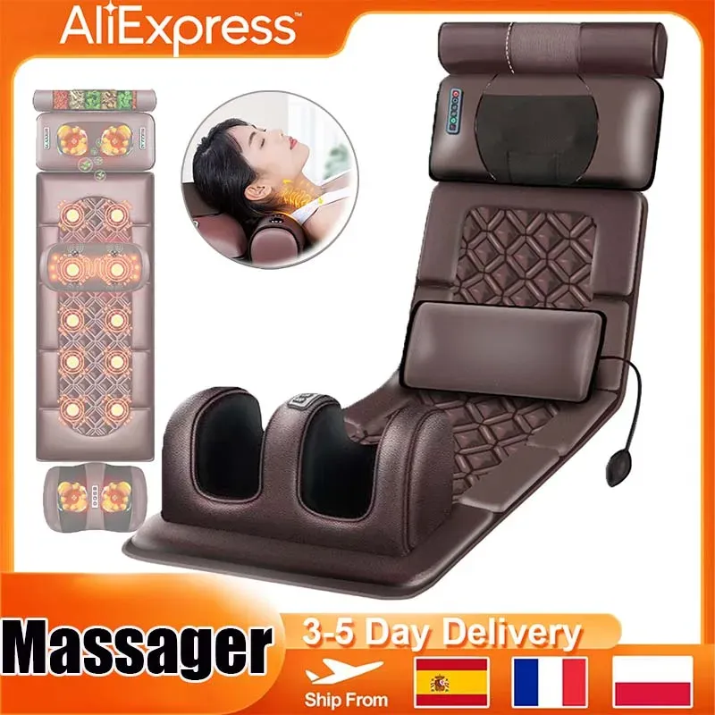 3D Elektrische Massage Matratze Einstellbare Vibrierende Heizung Massage Kissen Für Nacken Zurück Fuß Körper Schmerzen Stress Relief Körper Entspannen