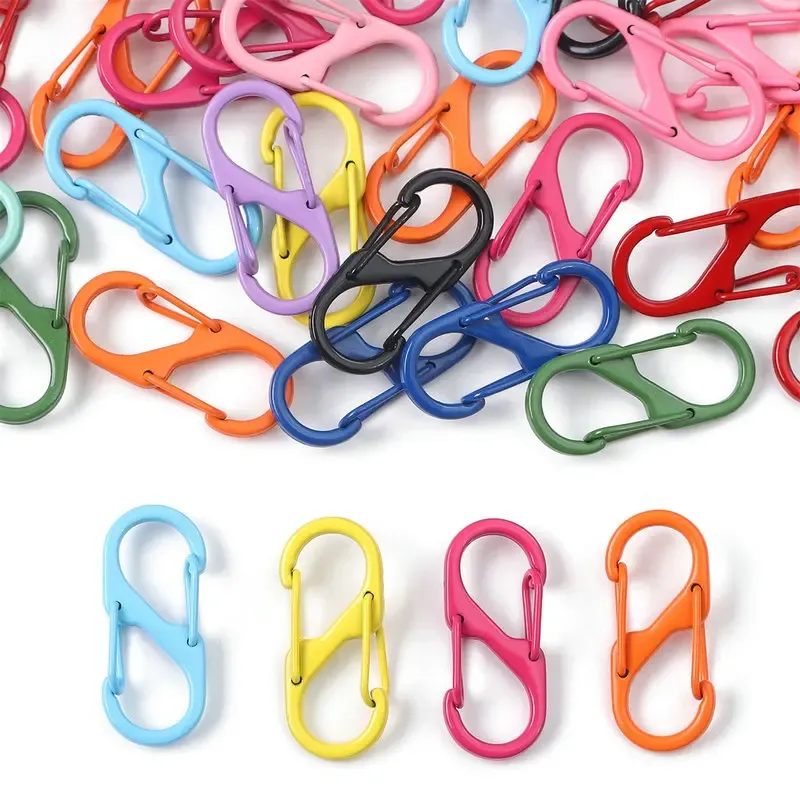 12Pcs Zipper Clip S Karabiner Clips Kleine Legierung Karabiner Haken Anti Diebstahl Mini Dual Draht Tor Ineinandergreifende Schlüsselbund Clip Befestigung