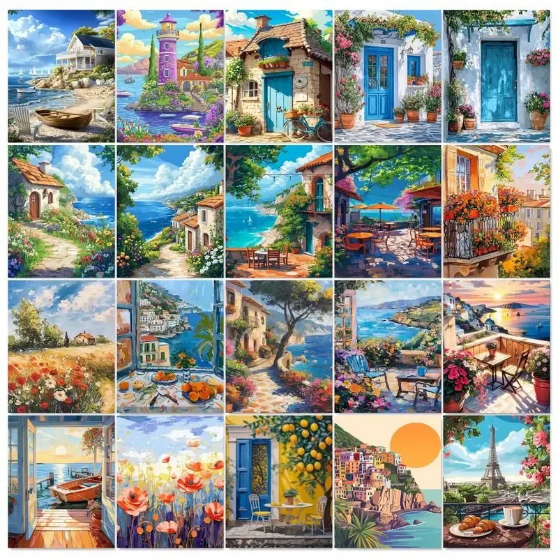 GATYZTORY Diy Malen Nach Zahlen Acrylfarbe Bild Mit Zahlen Landschaft Auf Leinwand Zeichnung Nach Zahlen Dekor Geschenk Diy Ideen