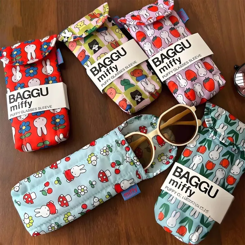 Kawaii Miffy Brillen-Aufbewahrungstasche, niedliches Kaninchen, Sonnenbrille, Cartoon-Sonnenbrille, Schutztasche mit magnetischer Anziehung, Geschenkspielzeug
