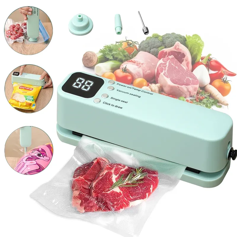 Vakuumierer, tragbar, Mini-Lebensmittelversiegelung, USB wiederaufladbar, kabellos, für Lebensmittelpakete, Plastiktüten, automatische Vakuumiermaschine