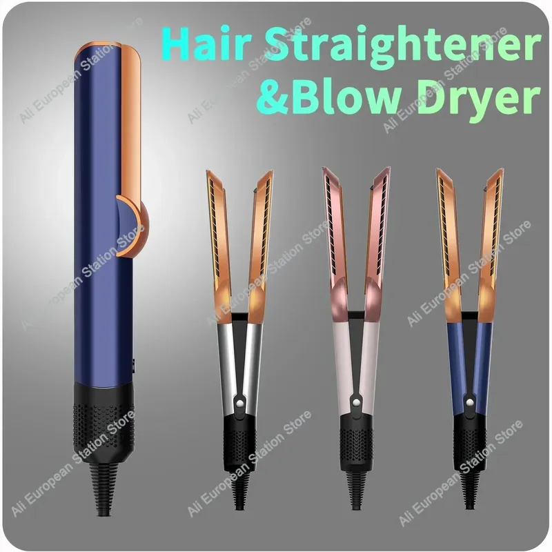 2-in-1 professioneller Haarglätter und Haartrockner, beheizbares Haar-Glätteisen, Negativ-Ionen-Eisen, langlebiges Styling-Werkzeug