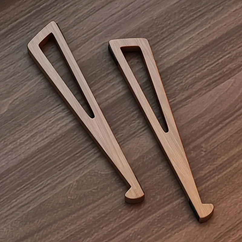 Tragbarer, faltbarer Laptopständer aus Holz – ergonomisch 12 °   Einstellbarer Winkel, dreieckiges Kühlungslüftung, Bürozubehör