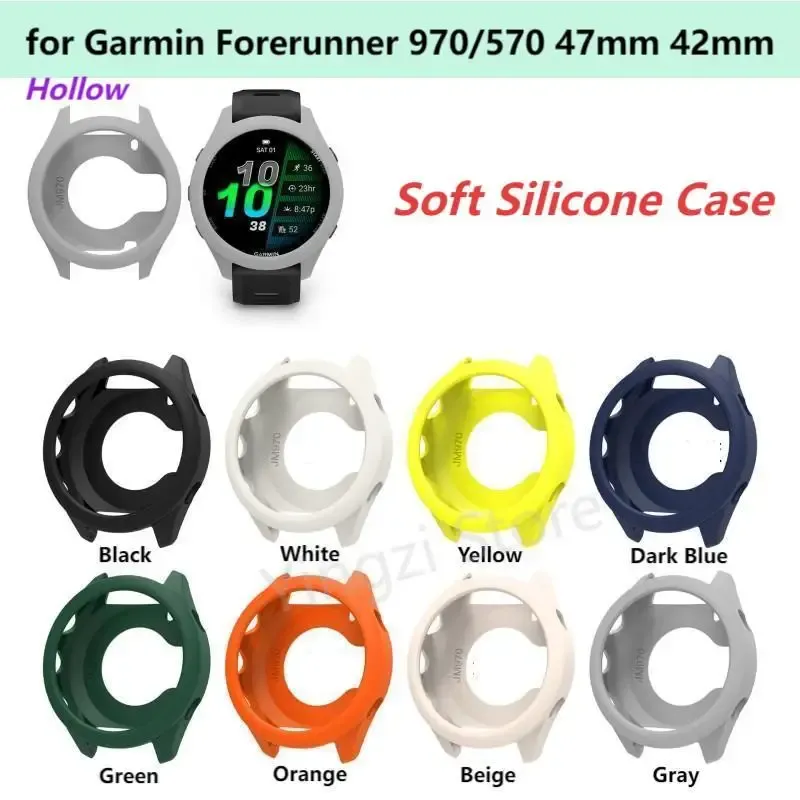 Weiche Silikonhülle für Garmin Forerunner 970 570 47 mm 42 mm Smart Watch Protector Shell für Forereunner 970 Cover Zubehör
