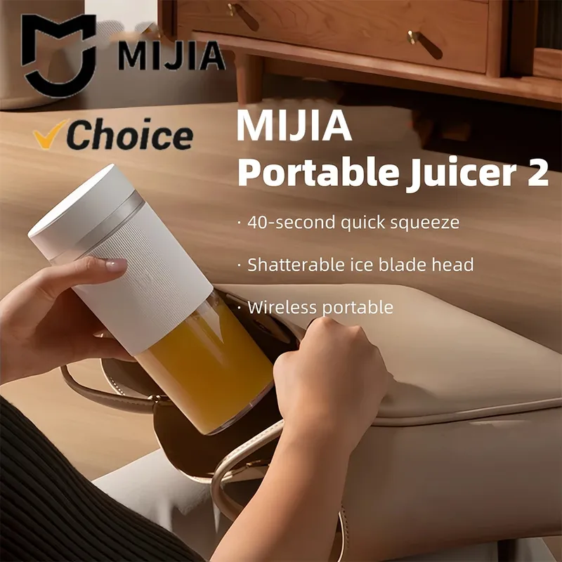 NEUER MIJIA Tragbarer Entsafter Mixer 2 Elektrischer Mini-Mixer für Obst und Gemüse Schnelles Zerkleinern von Eis Küchenmaschine -CN