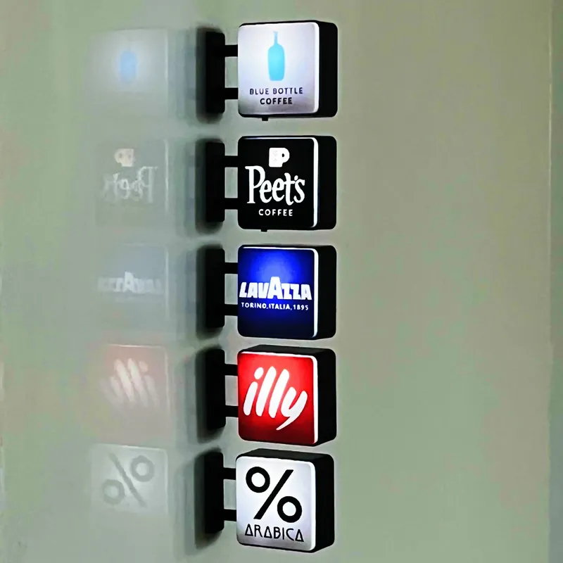 Kaffeeecke, kreativer LED-Kühlschrankmagnet, leuchtendes magnetisches Dekor für Zuhause, Mini-Stecktafel, Café-Beleuchtung