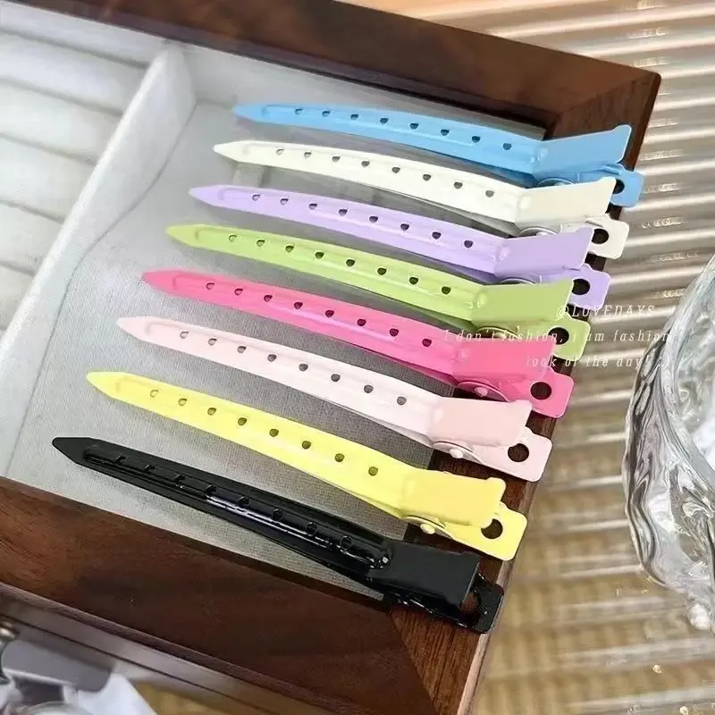 10 teile/los Metall Entenschnabel Clip Lockige Haarnadel Barrettes Haar Styling Clips Schellen Haarschnitt Haarspange Werkzeuge Flauschigen Haar Wurzel Haarspange