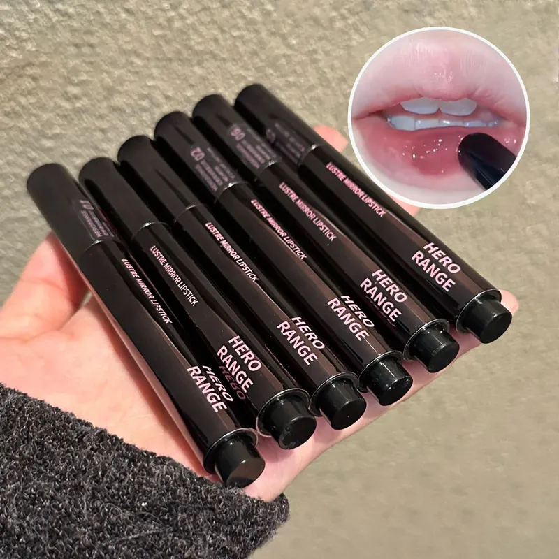HERORANGE Spiegel-Lippenstift mit Druckknopf, feuchtigkeitsspendender, langanhaltender Lip Glaze-Lippenstift