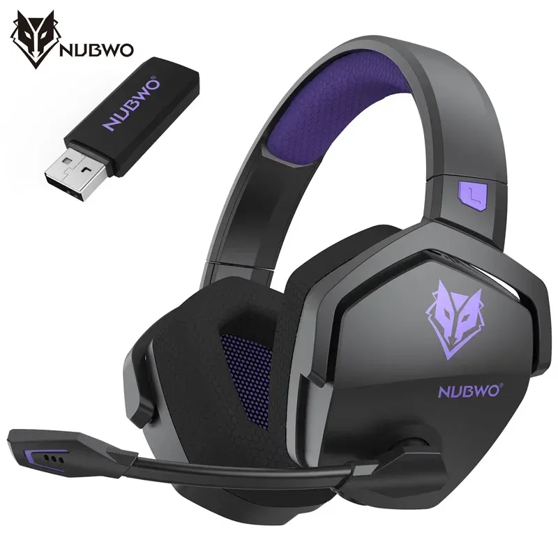 NUBWO G06 Dual Wireless Headsets Gamer mit Mikrofon für PS5, PS4, PC, Mobile, Switch, 2,4 GHz Bluetooth 5.3 Gaming-Kopfhörer