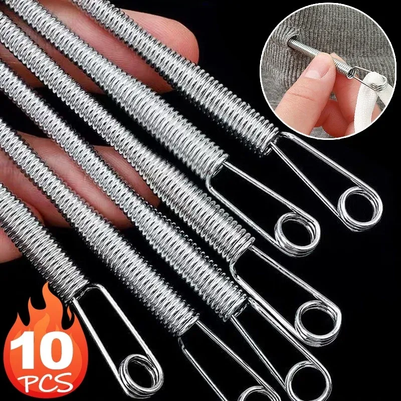1/30Pcs Edelstahl Seil Threading Werkzeug Biegsamen Frühling Kordelzug Einfädler Clip Kordelzug Gewinde DIY Nähen Zubehör