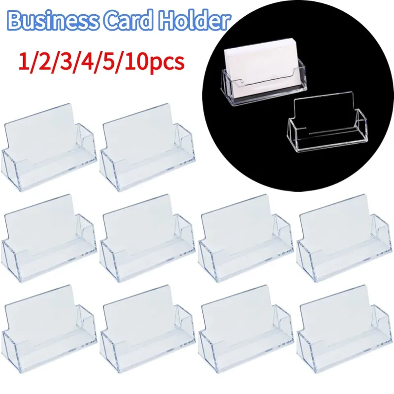 Klar Visitenkartenhalter Organizer Büro Schreibtisch Display Stand Memo Zähler Zubehör Tisch Visitenkartenhalter Fall Box