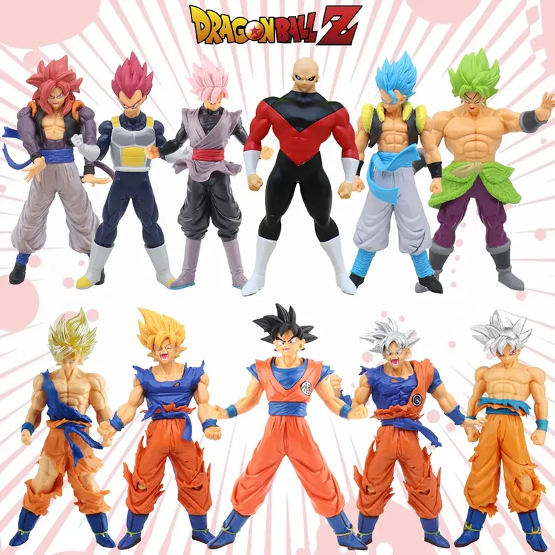 Anime Dragon Ball Z Super Saiyajin Son Goku Broly Vegeta Anime Actionfigur Modell Weihnachtsgeschenke Sammlerfiguren für Kinder
