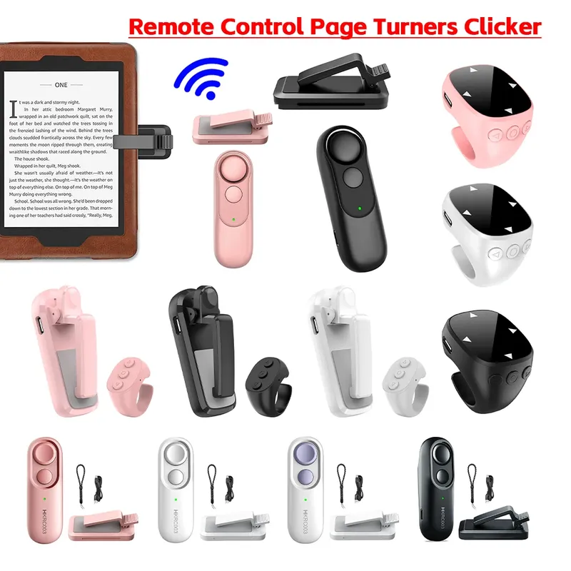 Ferngesteuerte Seitenwender Typ C, wiederaufladbarer Fingerspitzenring, RC-Seitenwender, Kamera-Fernklicker für Kindle und Tablet