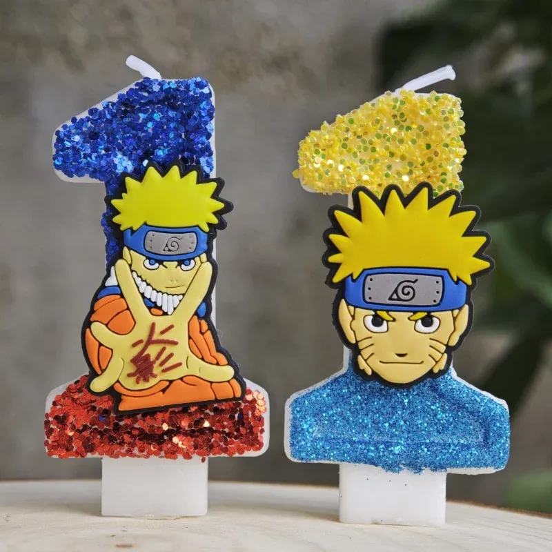 Naruto Kerzen Anime Thema Kindergeburtstag Party 0-9 Zahl Kerzen Kuchen Dekorieren Babyparty Kuchen Topper Kinder Geschenk