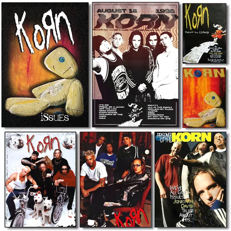Korn Rock Band Musik Poster HD Kunst klebrige Wand wasserdicht Zuhause Wohnzimmer Schlafzimmer Bar ästhetische Dekoration