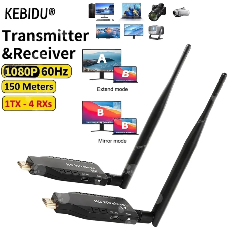 5G 50m Wireless Wifi HDMI Video Sender Empfänger Extender TV Stick Dongle Adapter für Kamera DVD Laptop PC zu TV Projektor