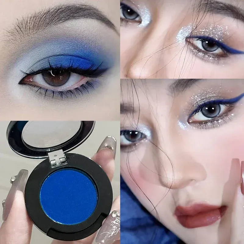 Single Klein Blue Smoked Blue Lidschatten-Palette Gothic Red Pigments Smoked Eye Makeup White Lying Silkworm Eyeshadow Eyeliner