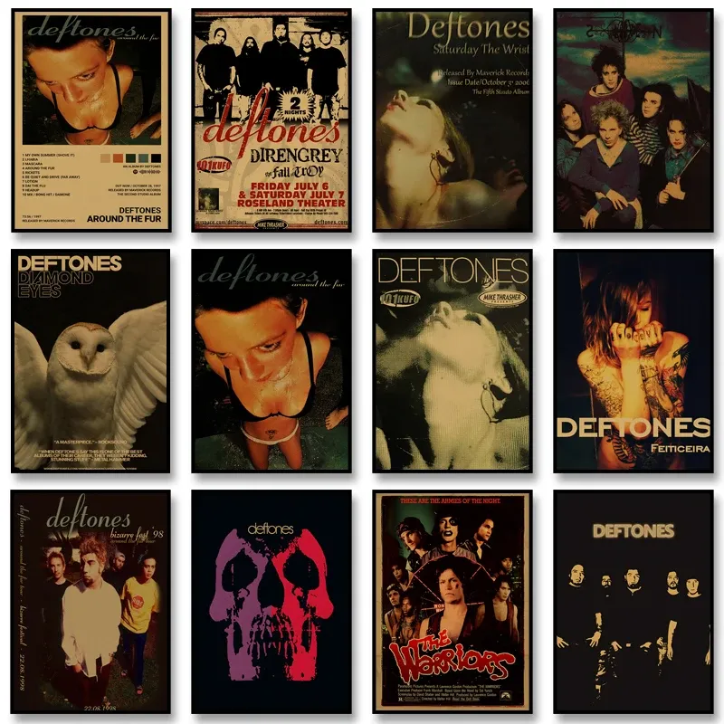Vintage Band Deftones Wandkunst Poster Ästhetik Klassisches Musikalbum Leinwandgemälde Druck für Zuhause Raumdekoration Bilder