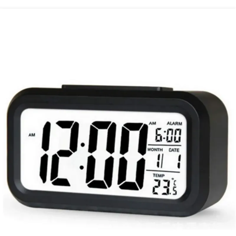 Kleiner/größerer LED-Digitalwecker, Hintergrundbeleuchtung, Schlummerfunktion, Stummschaltung, Kalender, Desktop, elektronische Hintergrundbeleuchtung, Tisch-Desktop-Uhren