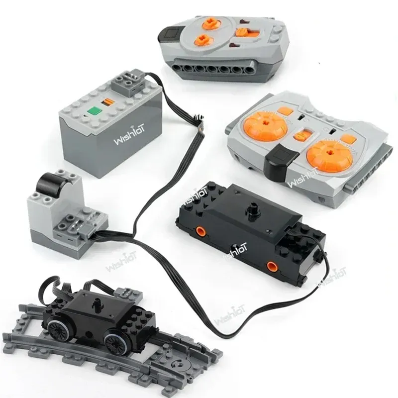 Moc Zug Track Motor Technologie Blöcke Teile Fernbedienung + AAA Batterie Box Set DIY PF Ziegel Power Funktionen Spielzeug Zubehör