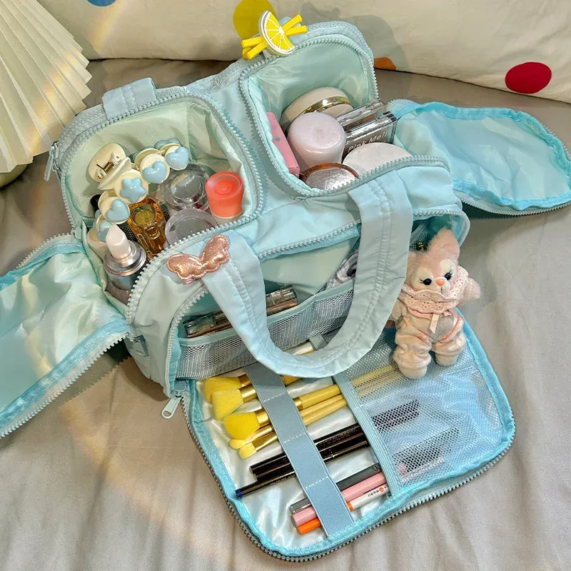 Neue Damen-Kosmetiktasche, tragbare Aufbewahrungstasche, große Kapazität, luxuriöse Make-up-Tasche, Reiseveranstalter, Essentials-Kulturbeutel