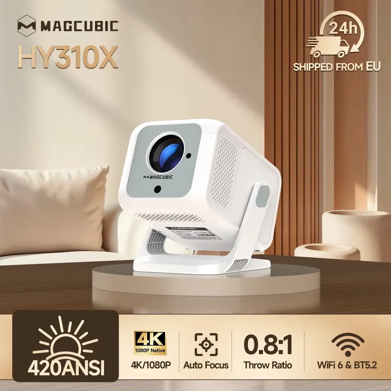Magcubic HY310X Tragbarer Projektor 4K 420ANSI WiFi 6 Autofokus Android 11-Projektor, unterstützt Full HD 1080P Home Outdoor Cinema