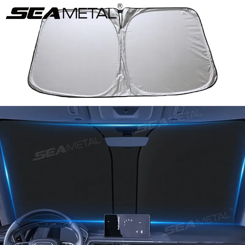 SEAMETAL Auto Windschutzscheibe Sonnenschutz Abdeckung Faltbare Visier Schutz Innen Anti UV Sonne Windschutzscheibe Klapp Sonnenschirm Auto Zubehör
