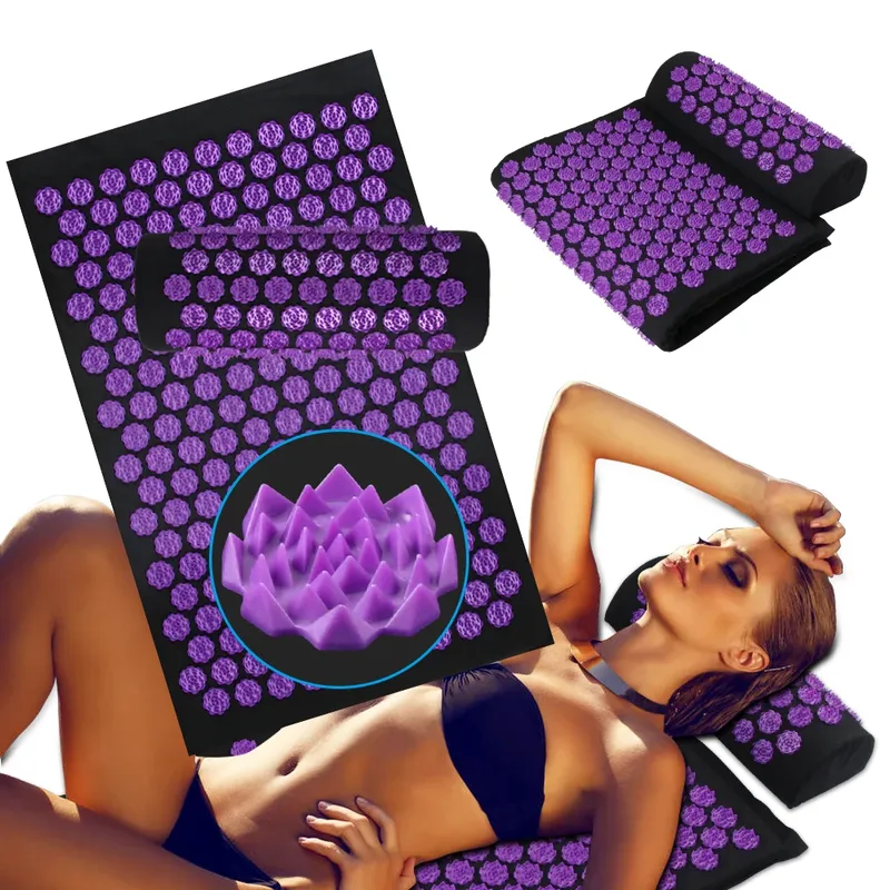 Akupressur-Yogamatte, Kuznetsovs Applikatorkissen, Sensi-Massage, Körpernadeln mit Spikes, Kissen, Fußmassagegerät, Fitness, Pilates