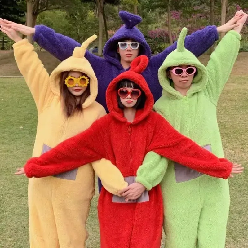 Laa Po Girl Cos Onesies Pyjamas Overall Teletubbies Cosplay Kostüm Nachtwäsche Weihnachtsgeschenk Kinder Tinky Winky Pyjamas