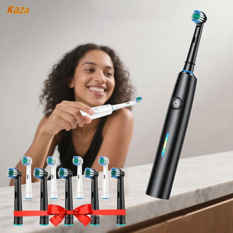 Rotierende elektrische Zahnbürste für Erwachsene, schnelles Aufladen, 5 Modi, Tiefenreinigung, elektrische Zahnbürste mit wiederaufladbarem Power-Smart-Timer
