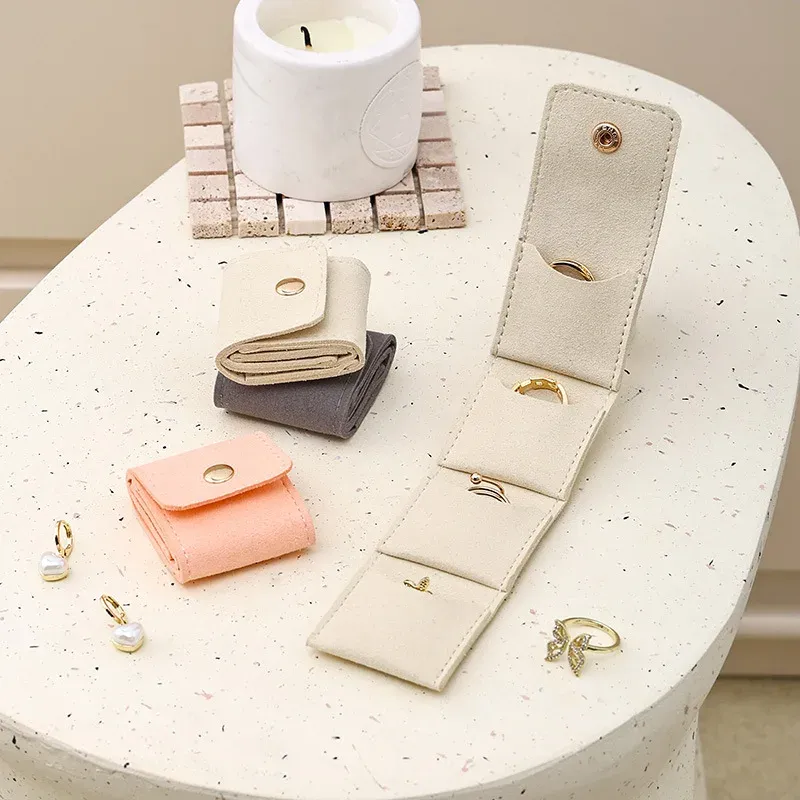 Mode Samt Schmuck Display Tasche Container Faltbare Halskette Ring Verpackung Tasche Lagerung Fall Ohrringe Organizer Schmuck Verpackung