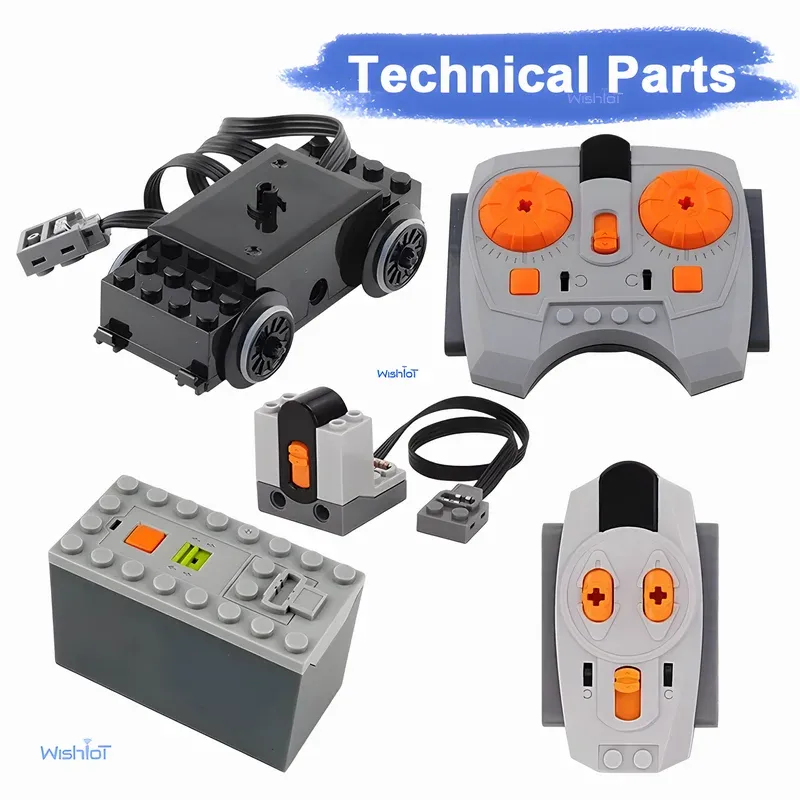 MOC Power Functions Zugmotor-Kit mit IR-Empfänger und Batteriebox für technisch kompatible Bausteine, DIY-Projekte