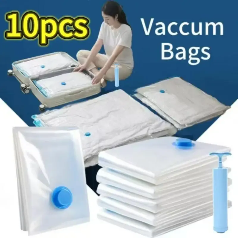 1–10 Stück verdickter Vakuum-Kompressionsbeutel, transparente Quilt-Vakuumbeutel, Aufbewahrungsbeutel, Aufbewahrungs- und Sortierbeutel für Haushaltskleidung