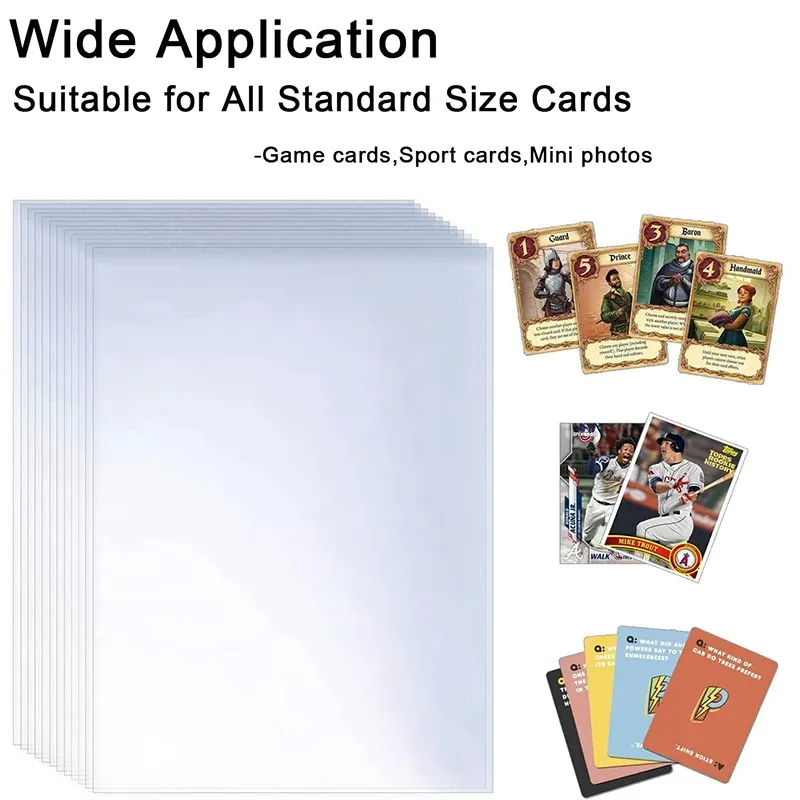 200 Stück transparente Spielkartenhülle, transparente Schutzhülle, Halter für Pokemon, Brettspiel, Ausweis, Sammelmappe, Fototasche, Kit