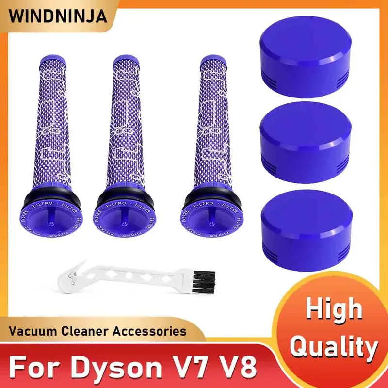 Ersatz-Vorfilter und Nachfilter für Dyson V7 V8 Akku-Staubsauger, Vorfilter + HEPA-Nachfilter-Set, Zubehör