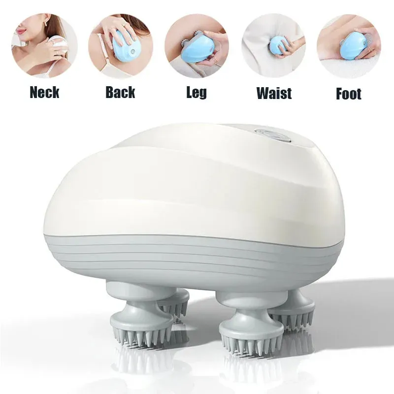 Elektrisches Kopfmassagegerät, USB wiederaufladbar, Kopfhautmassagegerät, Körpermassage, Gesundheitswesen, Schulter, Hals, tiefes Gewebe, Knetmassage, Geschenk