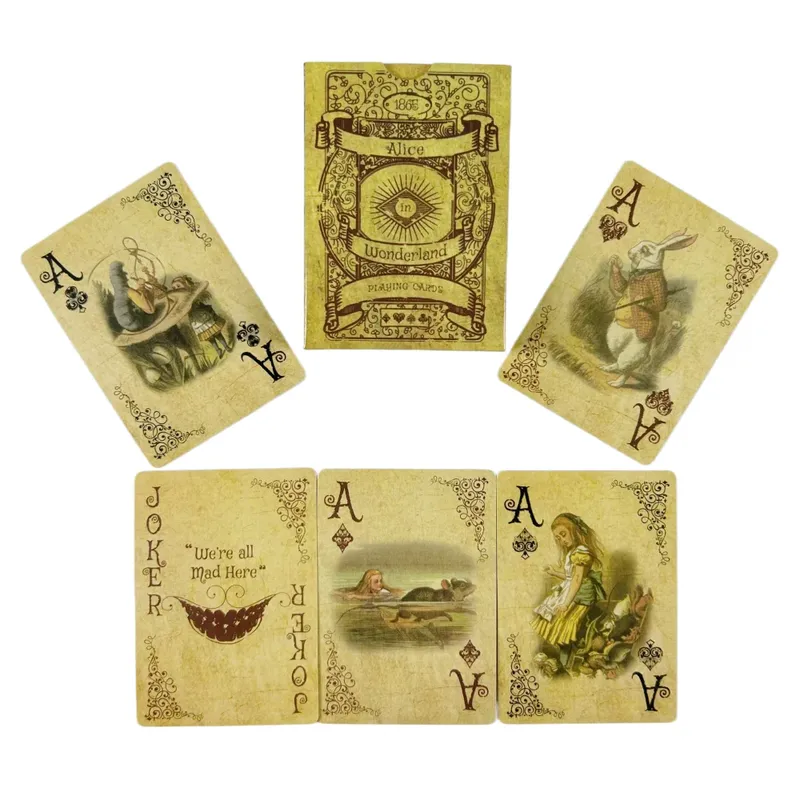 1/3/5 Set Spielkarten im Vintage-Stil, Alice im Wunderland, Poker-Spielkarten, Brettspiele, Retro-Poker, nie geöffnet