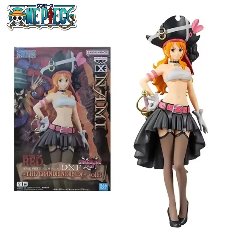 19,5 cm Anime One Piece Nami in schwarzer Kleidung Actionfigur ONE PIECE FILM RED Anziehfigur PVC Sammlermodell Spielzeug Kindergeschenk