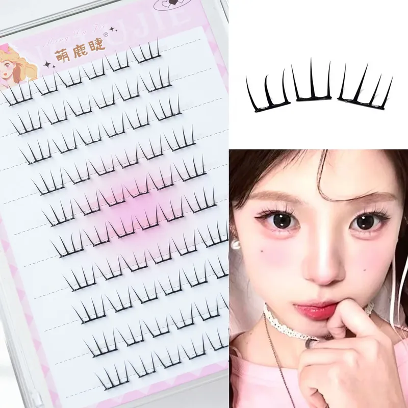 Selbstklebende Einzelwimpern, kein Kleber erforderlich, flauschige Cluster-Wimpern, koreanische Mode, Manga-Wimpernverlängerung für das tägliche Make-up