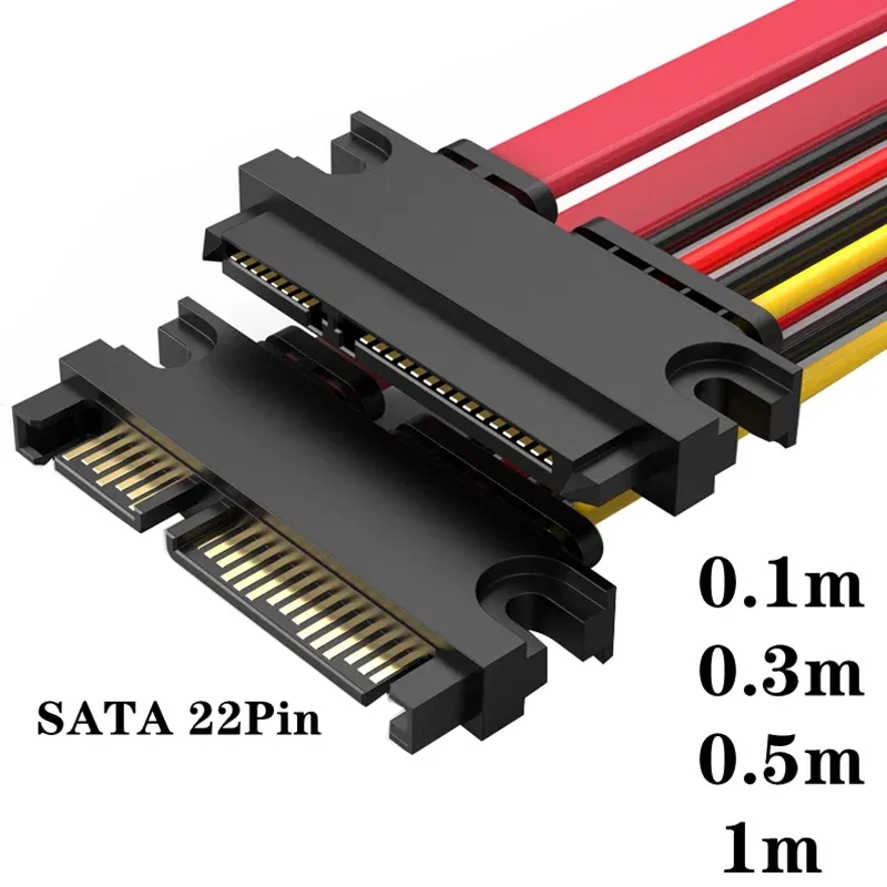Sata 22 Pin Stecker auf Buchse Sata Verlängerungskabel SATA 22 Pin Stecker auf Buchse 7 + 15 Pin Sata Daten Power Combo Kabel Festplatte