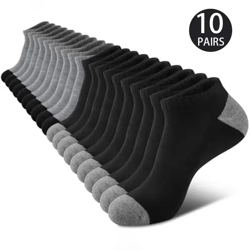 10 Paar bequeme, atmungsaktive Socken, schweißabsorbierend, geruchsdicht, niedrig geschnitten, einfarbige Socken, geeignet für Outdoor-Aktivitäten