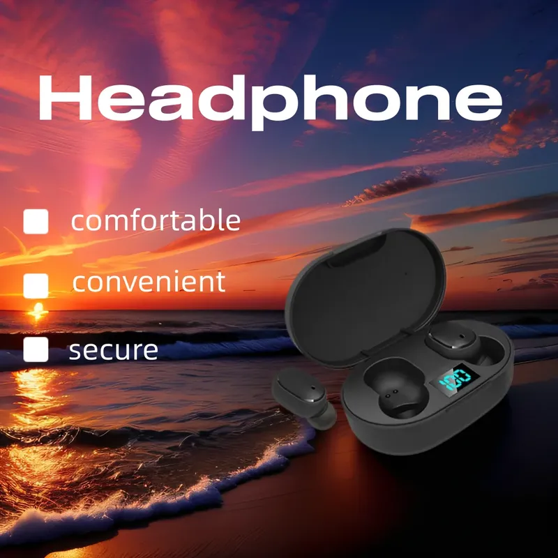 E6S Drahtlose Bluetooth-Kopfhörer TWS Bluetooth-Headset Drahtlose Ohrhörer Noise Cancelling-Kopfhörer mit Mikrofon Kopfhörer Sport