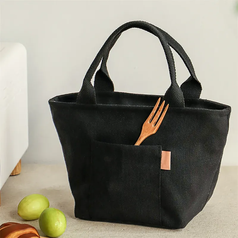 1 Stück isolierte Lunchtasche, große Kapazität, vielseitige Canvas-Lunchtasche mit Reißverschluss, wiederverwendbare tragbare Aufbewahrungstasche für Schulpicknick